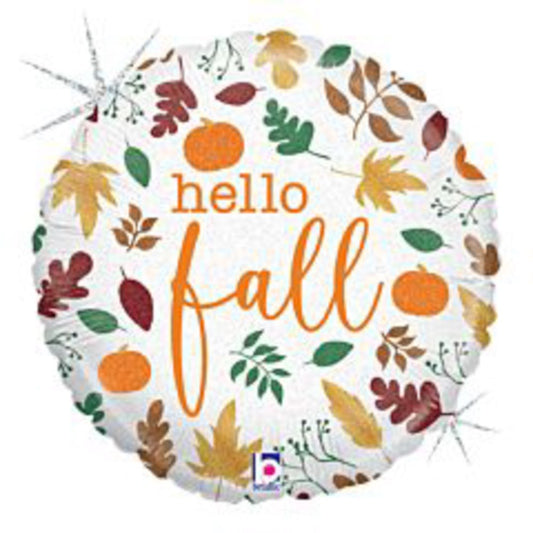 Hello Fall 18in Foil Balloon FLAT