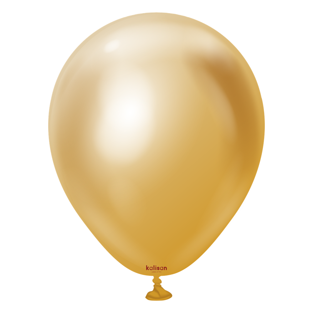 5 inch Kalisan Mirror Gold Latex Balloons 100ct