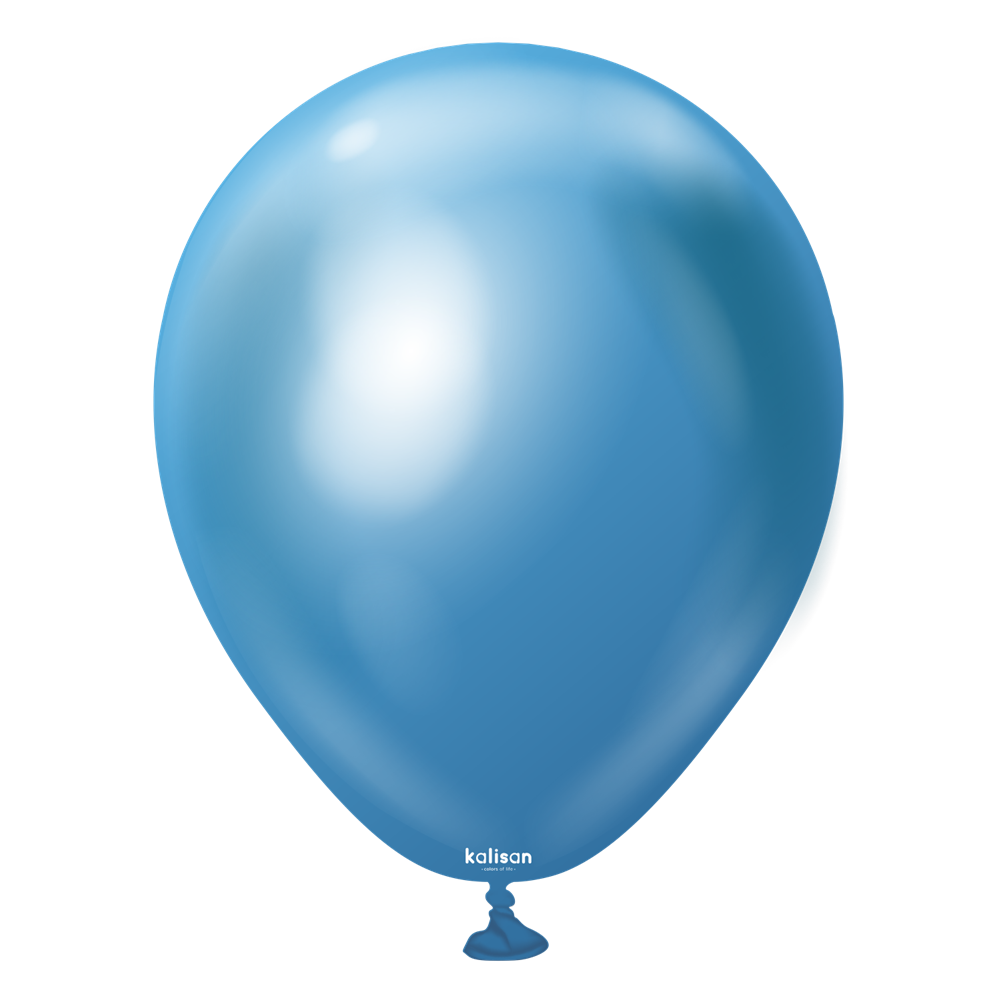 5 inch Kalisan Mirror Blue Latex Balloons 100ct