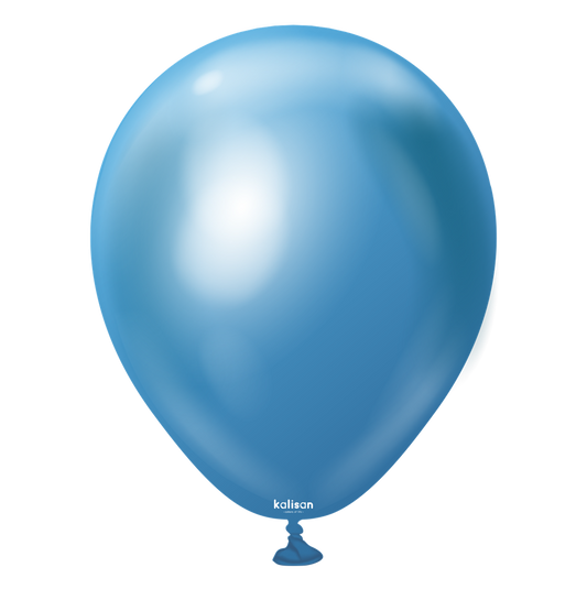 5 inch Kalisan Mirror Blue Latex Balloons 100ct