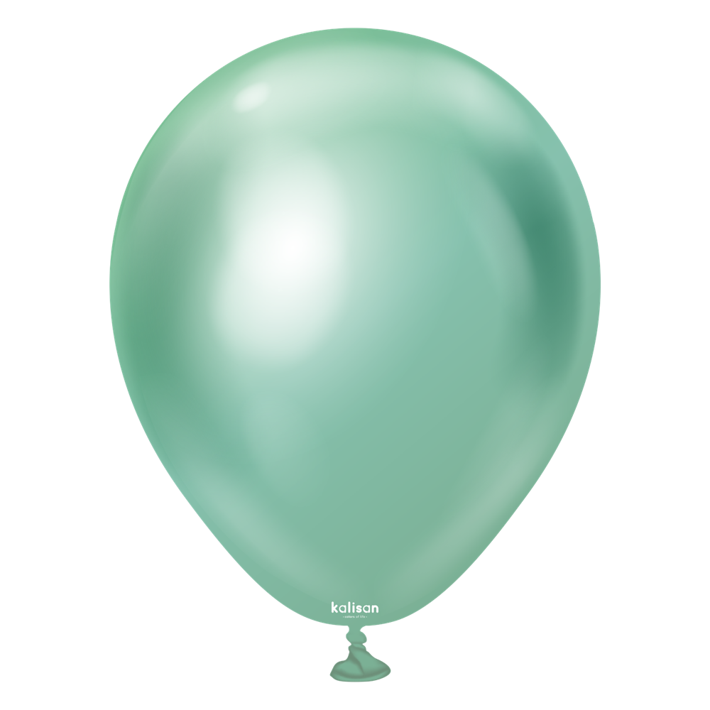 5 inch Kalisan Mirror Green Latex Balloons 100ct