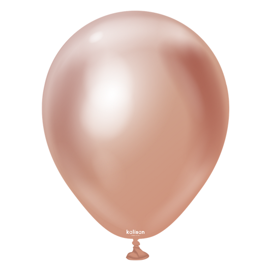 5 inch Kalisan Mirror Rose Gold Latex Balloons 100ct