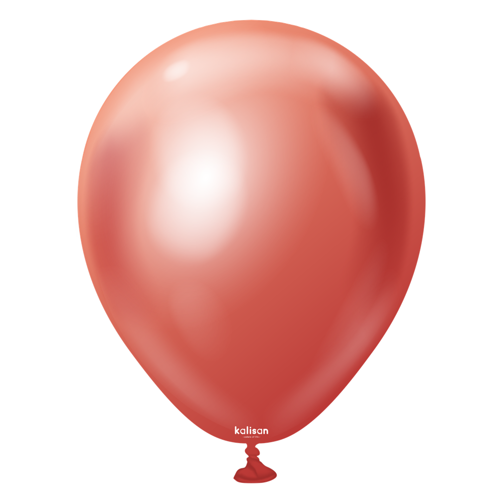 5 inch Kalisan Mirror Red Latex Balloons 100ct