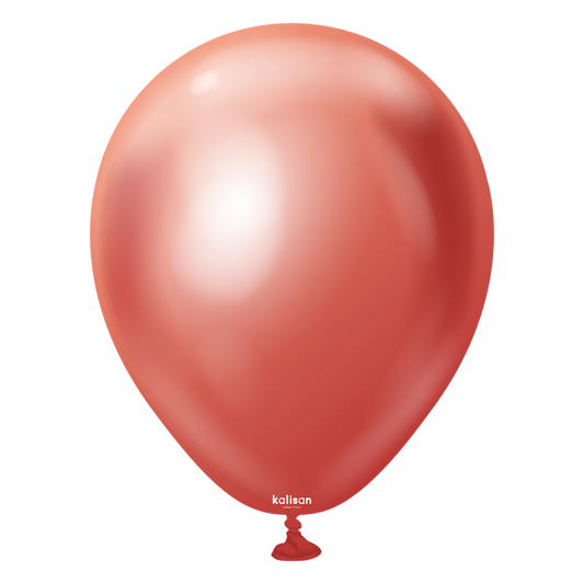 5 inch Kalisan Mirror Red Latex Balloons 100ct