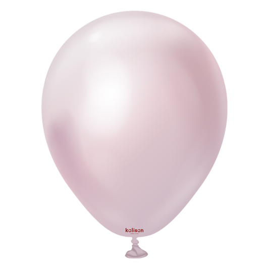 5 inch Kalisan Mirror Pink Gold Latex Balloons 100 ct