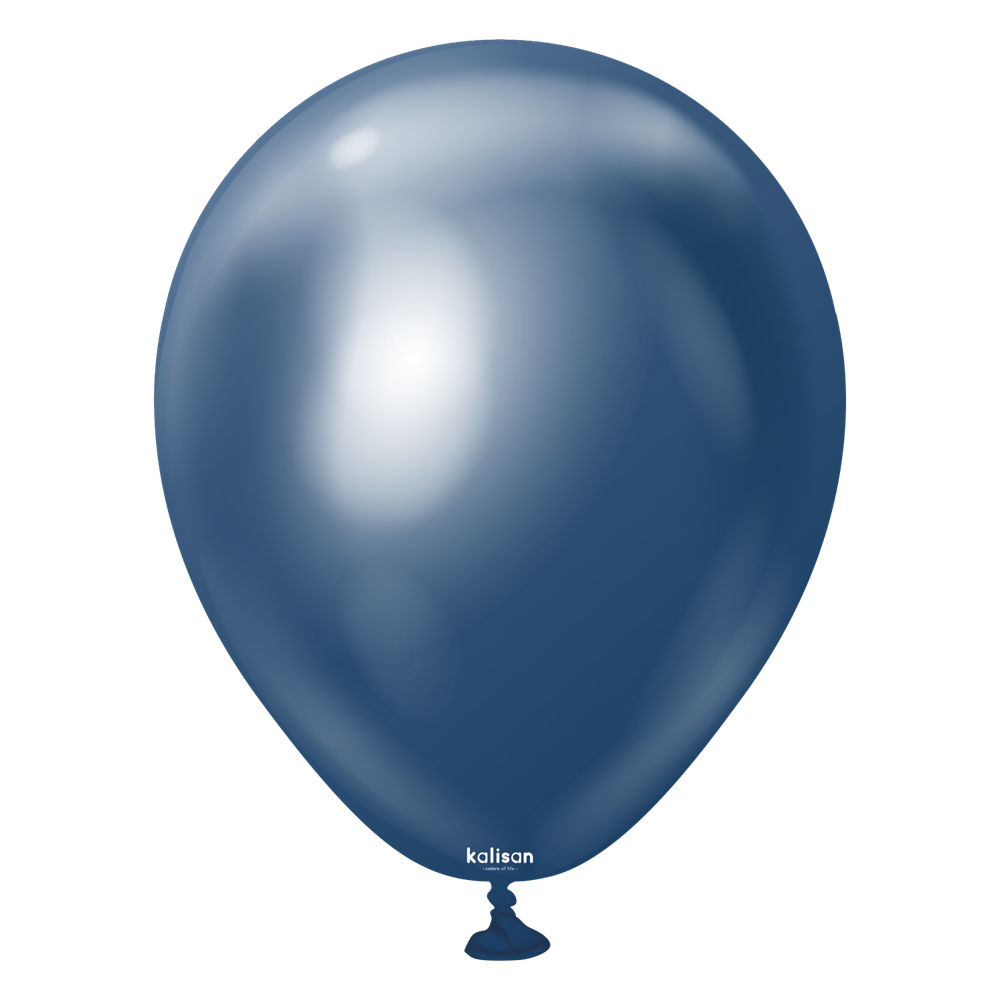 5 inch Kalisan Mirror Navy Latex Balloons 100ct