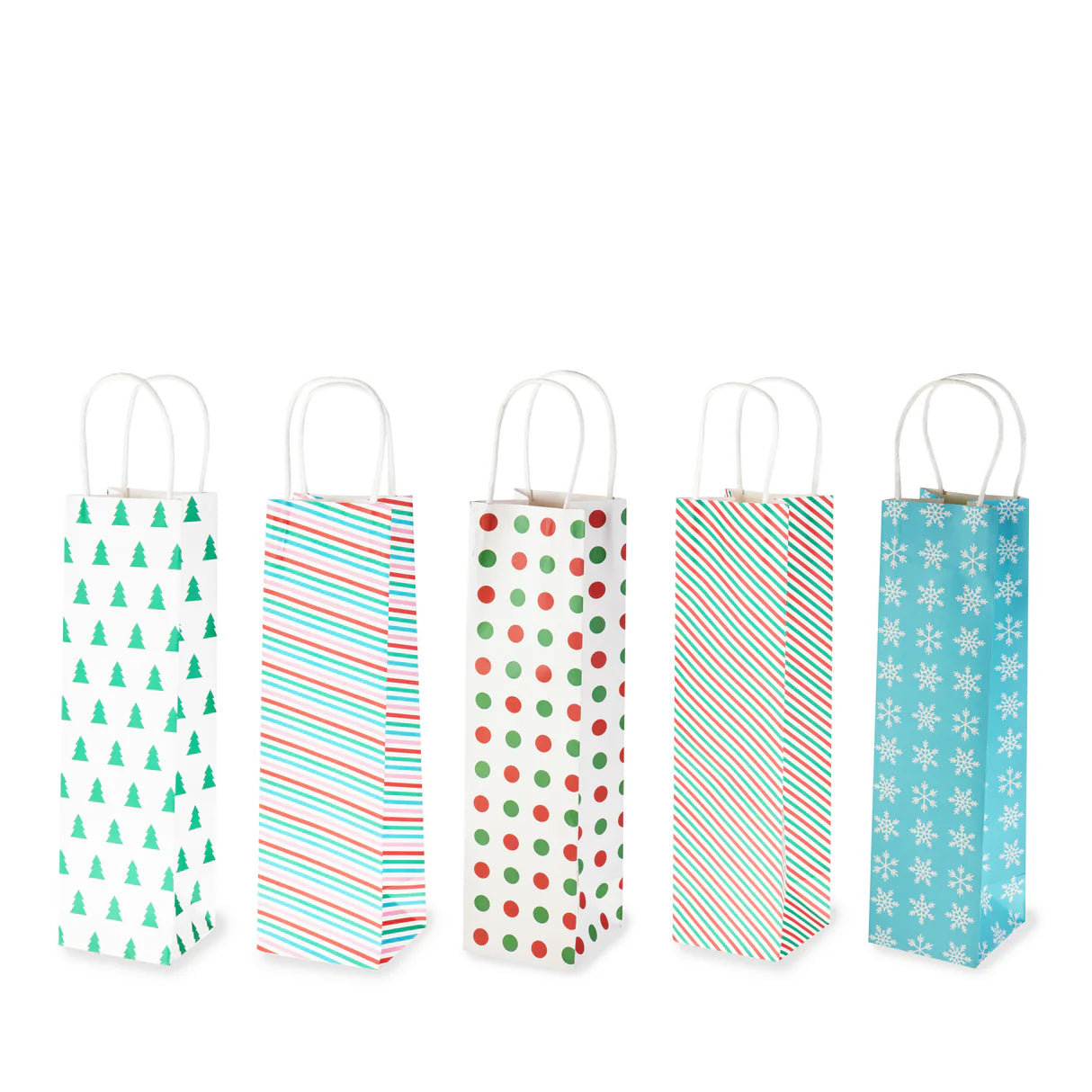 Holiday Assorted Kraft Wine Bags by Cakewalk 5ct