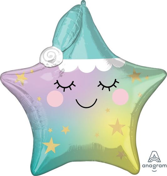 Sleepy Little Star Shaped 25in Foil Balloon