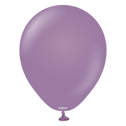 Lavender-colored 5-inch round latex balloon with a glossy finish and small tied end.