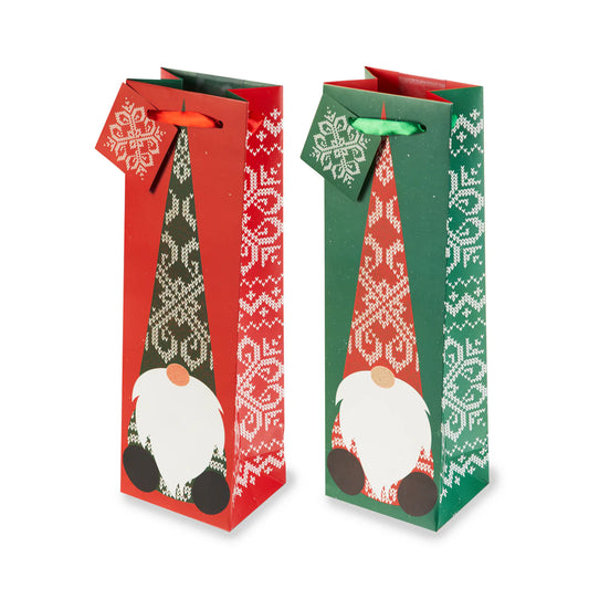 Holiday Gnomes Assorted Wine Bag Cakewalk 1ct