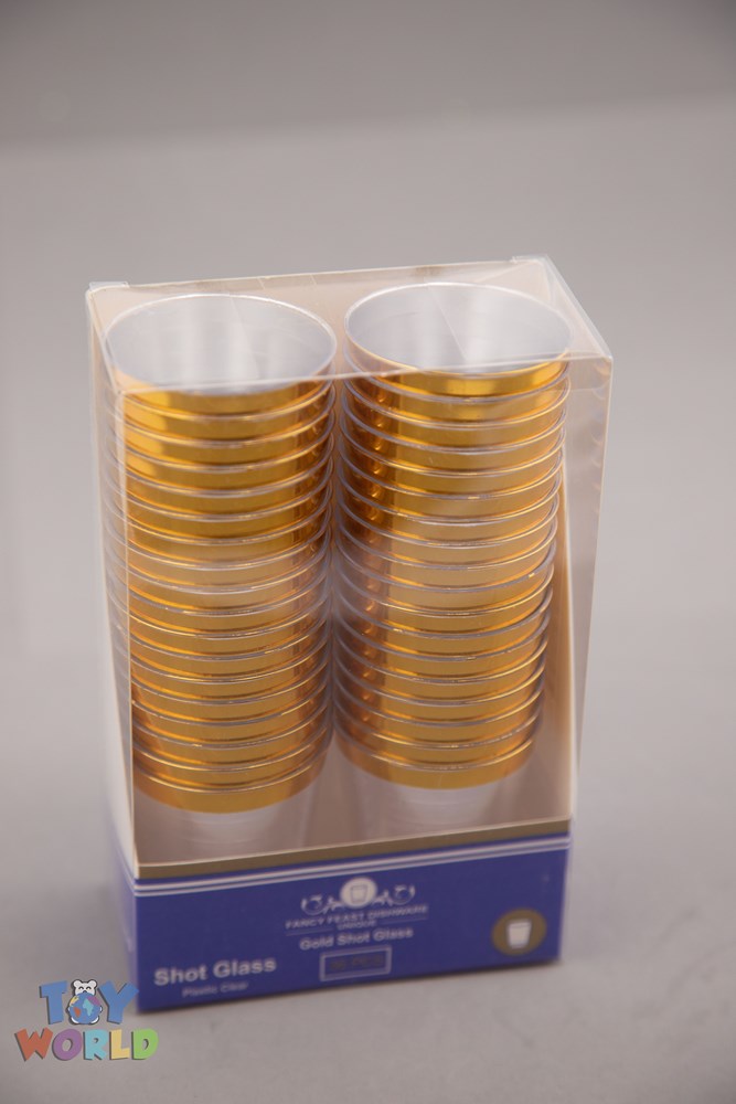 Shot Glasses Gold Rim 2oz 36ct