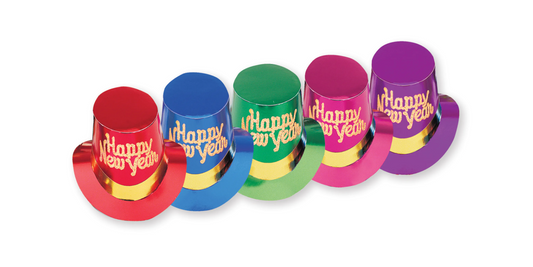 Assorted Top Hats with Gold Glitter