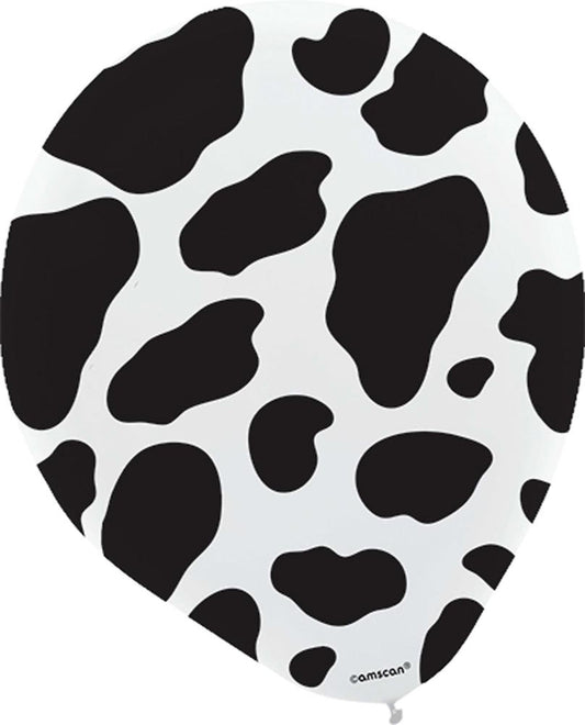 Cow Latex Balloon 12 inch 6ct