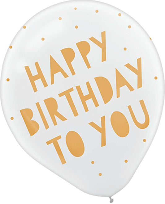 Happy Birthday To You Latex Balloons 12 inch 100ct