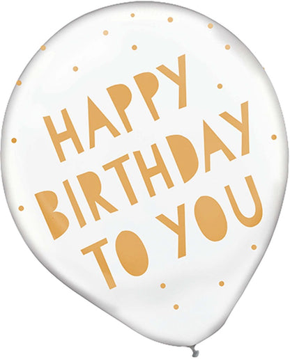 Happy Birthday To You Latex Balloons 12 inch 100ct