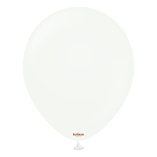 12 inch Kalisan Standard White Latex Balloons 100ct