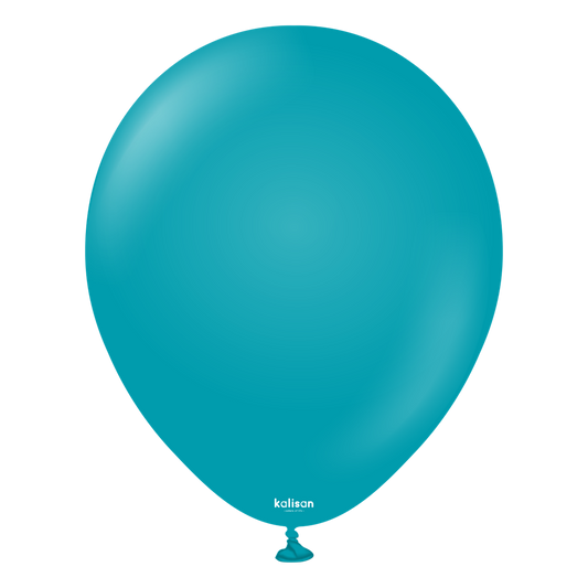 12 inch Kalisan Standard Turquoise Latex Balloons 100ct