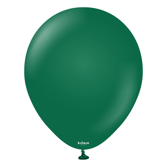 12 inch Kalisan Standard Dark Green Latex Balloons 100ct