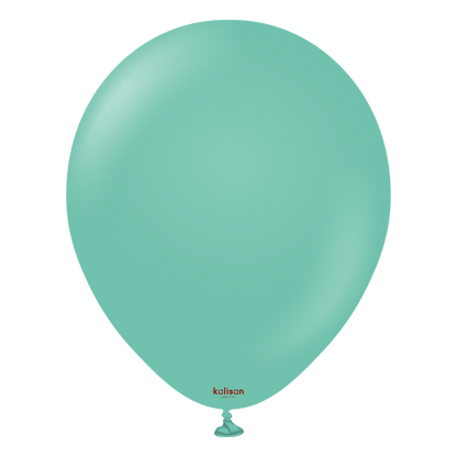 Sea green 12-inch latex balloon with a smooth matte finish and rounded shape.