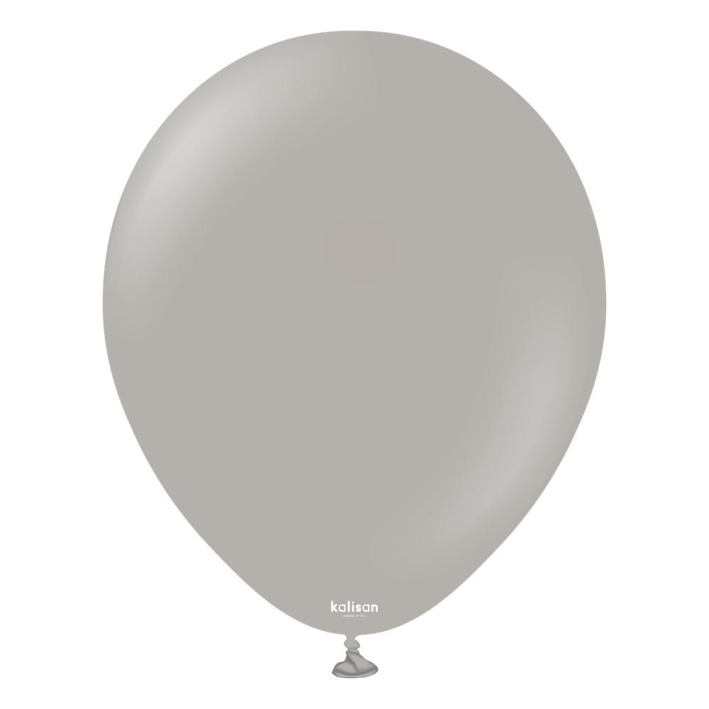 12 inch Kalisan Standard Grey Latex Balloons 100ct