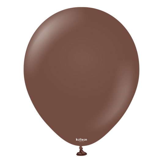 12 inch Kalisan Standard Chocolate Brown Latex Balloons 100ct