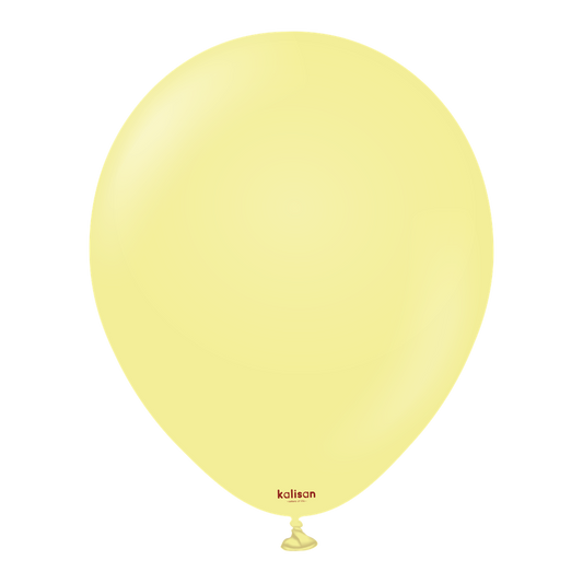 12 inch Kalisan Macaron Yellow Latex Balloons 100ct