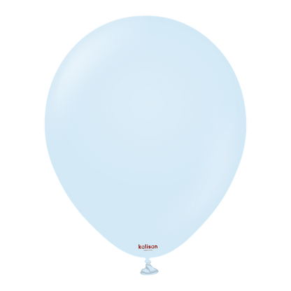 Light baby blue 12-inch latex balloon with a smooth, round shape and a knotted end.