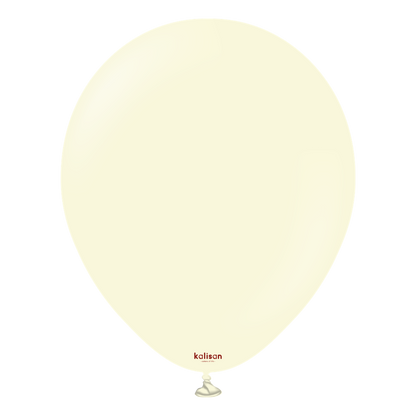 Pale yellow 12-inch round latex balloon with a smooth matte finish.