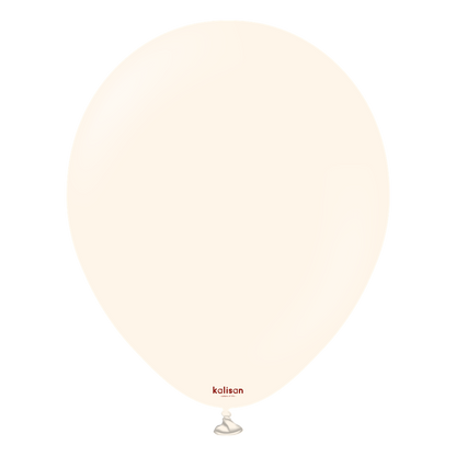 Pale salmon-colored 12-inch latex balloon with smooth surface and tied neck.
