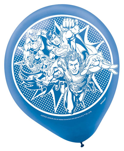 Justice League Heroes Unite Printed Latex Balloons 12 inch 6ct