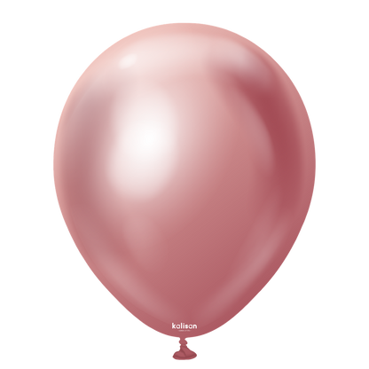 Shiny pink latex balloon with a smooth surface, standard oval shape, 12-inch size.