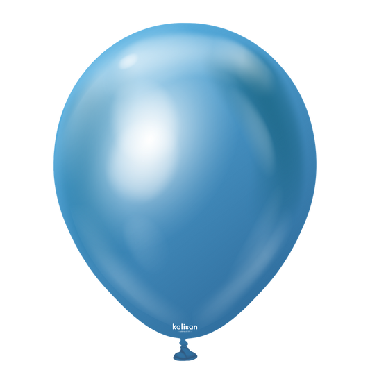 12 inch Kalisan Mirror Blue Latex Balloons 50ct