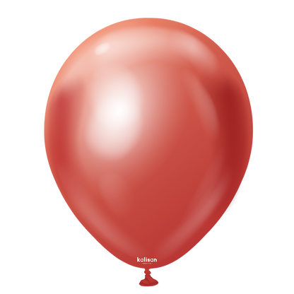 Shiny red 12-inch latex balloon with smooth surface and subtle reflective highlights.