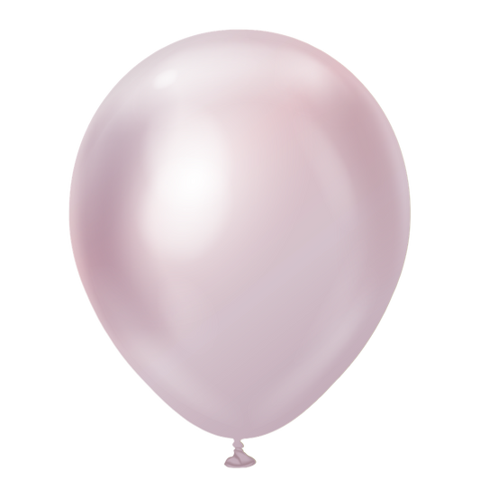 12 inch Kalisan Mirror Pink Gold Latex Balloons 50ct