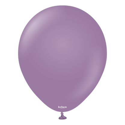 Lavender-colored round latex balloon with tied end, smooth matte finish, 12-inch size.