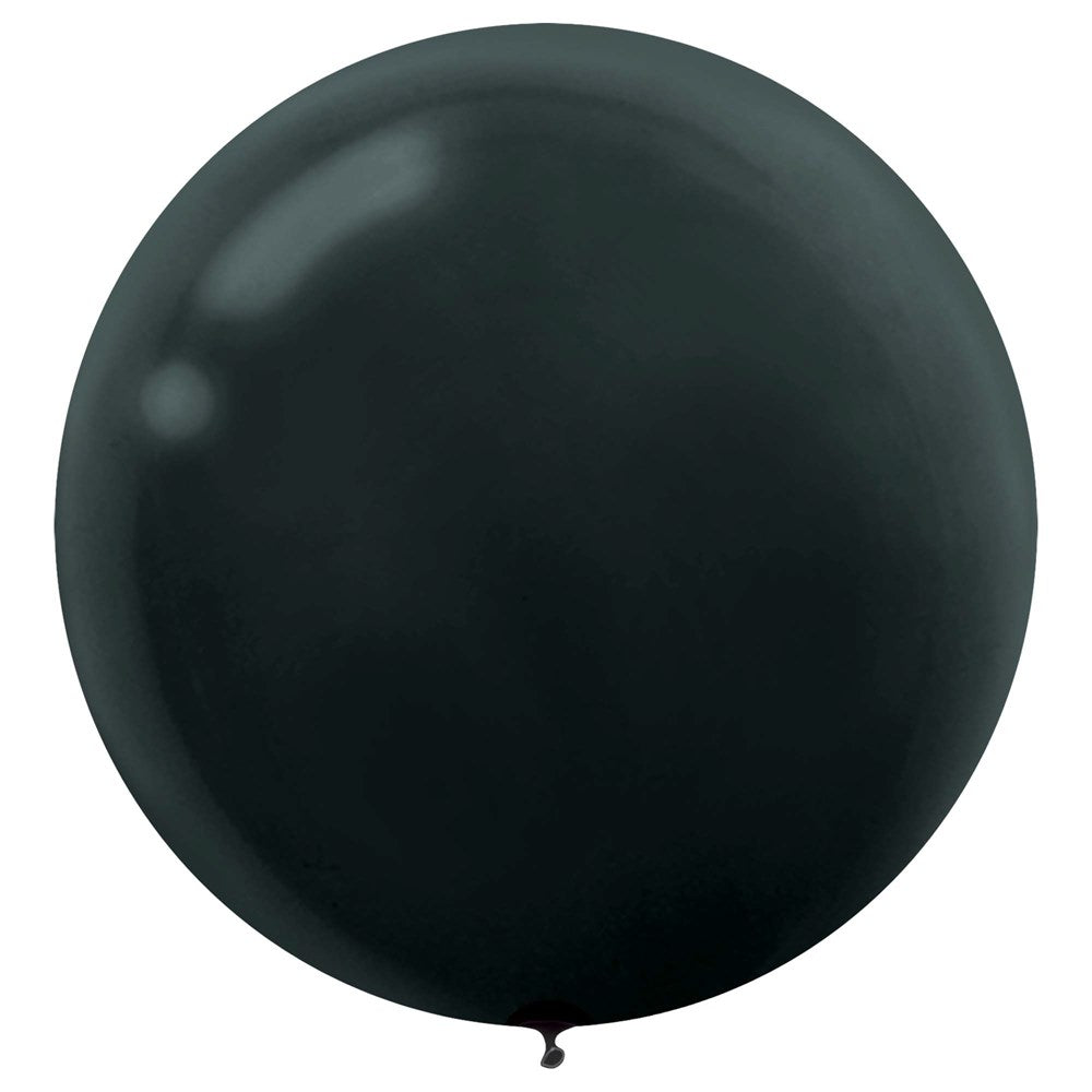 Round Latex Balloons Black 24in 4ct