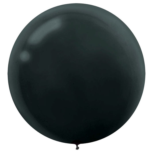 Round Latex Balloons Black 24in 4ct