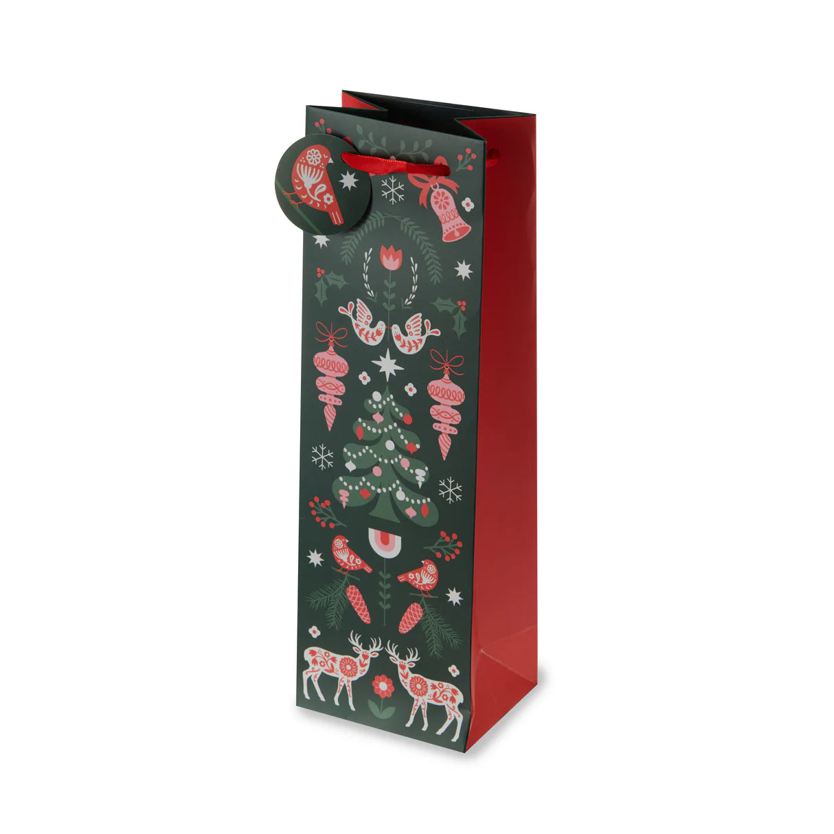 Scandinavian Holiday Wine Bag Cakewalk 1ct