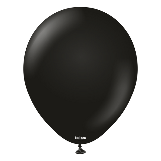 18 inch Kalisan Standard Black Latex Balloons 25ct