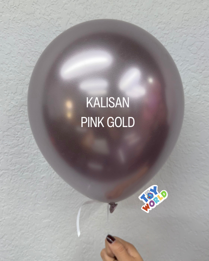 Globos de látex de color dorado rosado con efecto espejo Kalisan de 5 pulgadas, 100 unidades