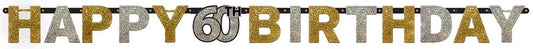 Sparkling Celebration Happy Birthday 60 Letter Banner 1ct