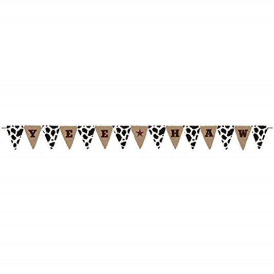 Western Burlap Banner 1ct