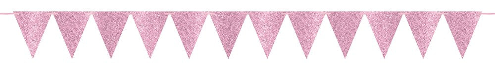 Banderín de papel grande Sparkle Light Pink 1ct