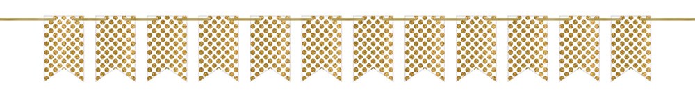 Banner 2Pin Pnant White W- Glt Dot 1ct