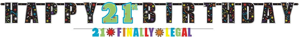 Brilliant Birthday 21st Letter Banner 2c