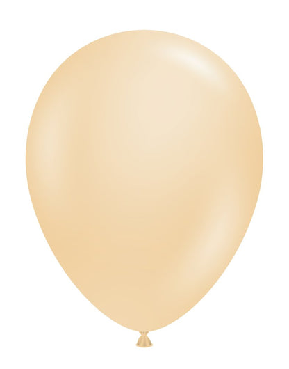 Blush-colored 11-inch latex balloon with smooth surface and classic oval shape.