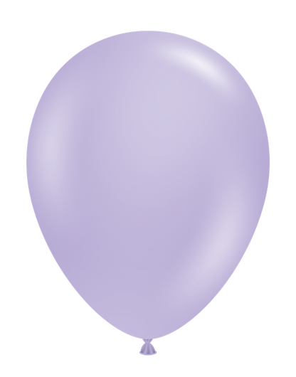 Light purple 11-inch round latex balloon with a smooth, glossy surface and tied end.