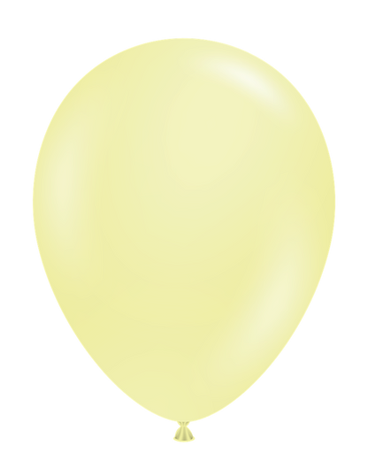 Pale yellow 11-inch latex balloon with a smooth, glossy finish and rounded shape.