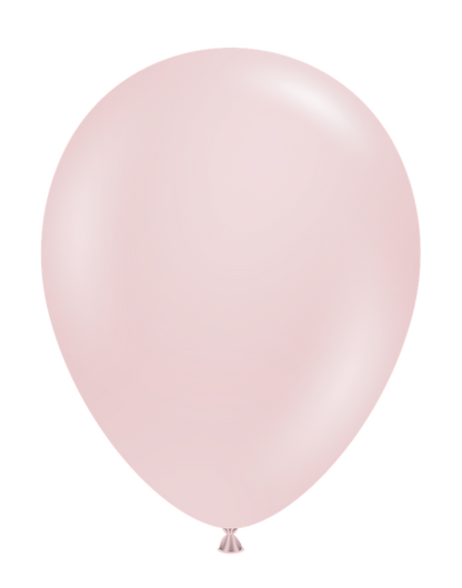 Soft pink 11-inch latex balloon with a smooth, rounded shape and tied end.