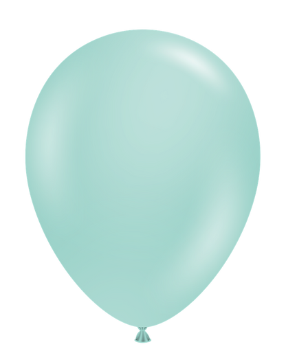 Light blue latex balloon with a smooth, glossy surface and an 11-inch round shape.